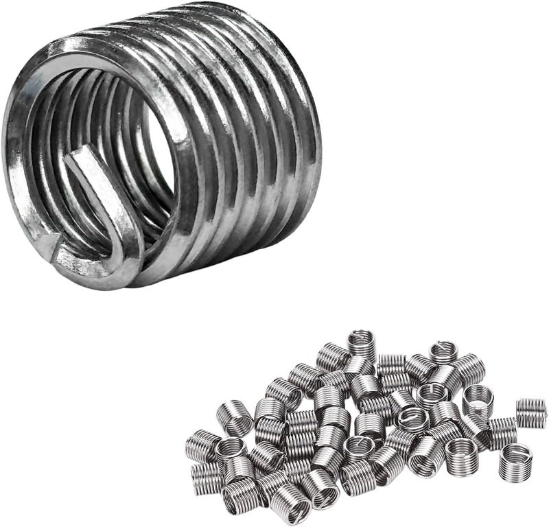 SHMZK 100PCS Thread Repair Insert, M6 × 1.0 × 1.5D Helicoil Metric Thread Sleeve Steel Sheaths Wire Thread Inserts, 304 Stainless Steel Helicoil Coiled Wire Screw Thread Repair Kit - Image 1